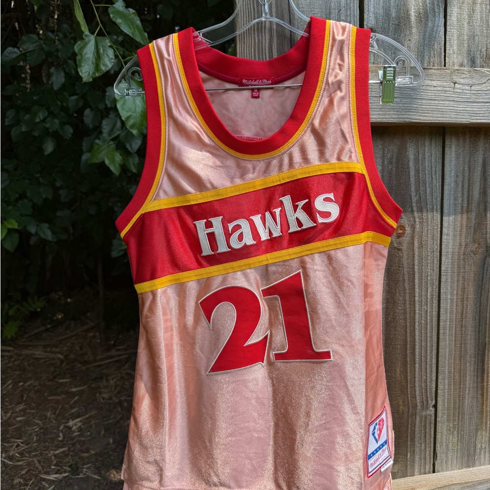 Mitchell & Ness Red and Gold Hawks Jersey